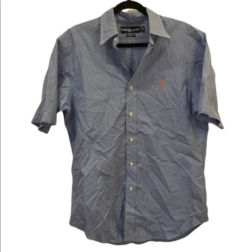 Polo Ralph Lauren Blue Checkered Shirt Classic Fit Medium 
Condition 8/10
